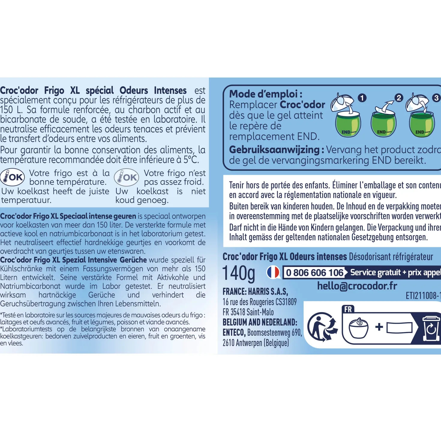 Absorbeur d'odeurs Frigo XL Odeurs intenses