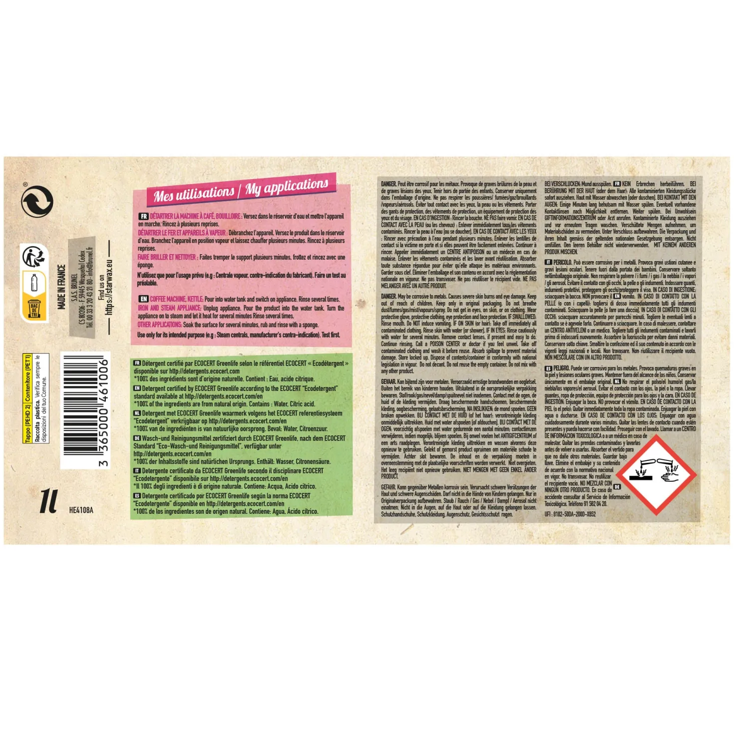 Acide citrique liquide – Détartrant naturel sans odeur