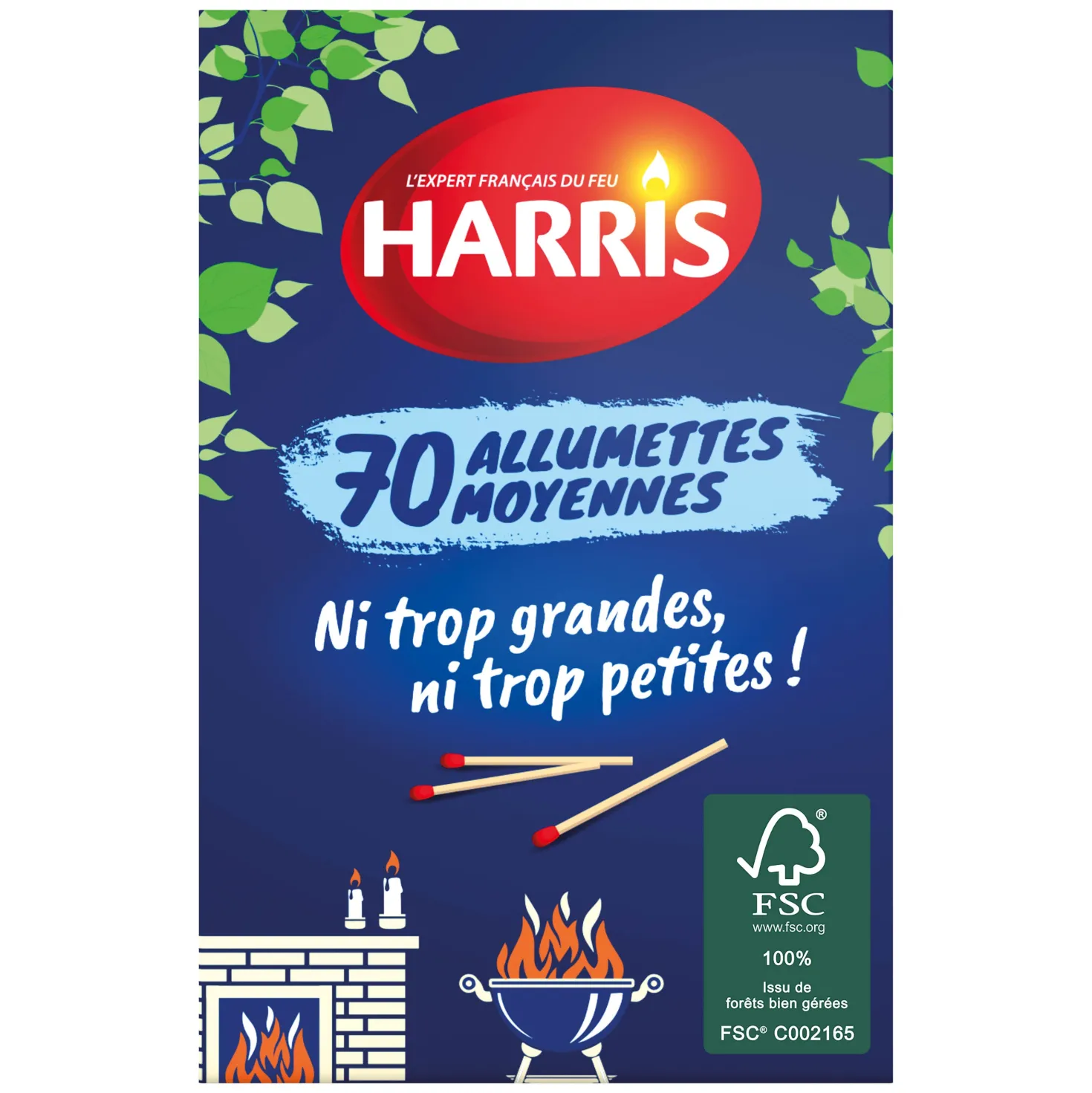 70 Allumettes moyennes certifiées FSC®