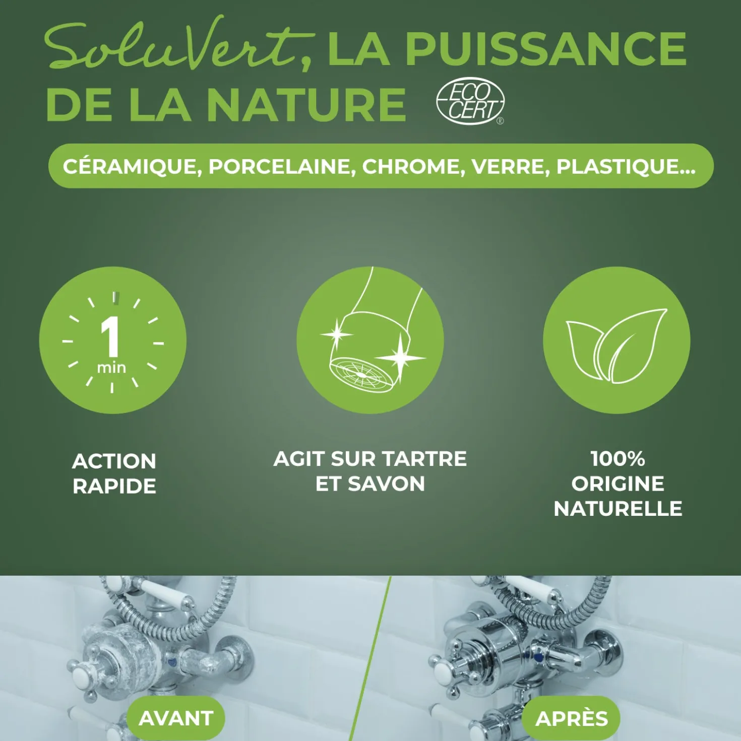Anti-calcaire express pour salle de bains