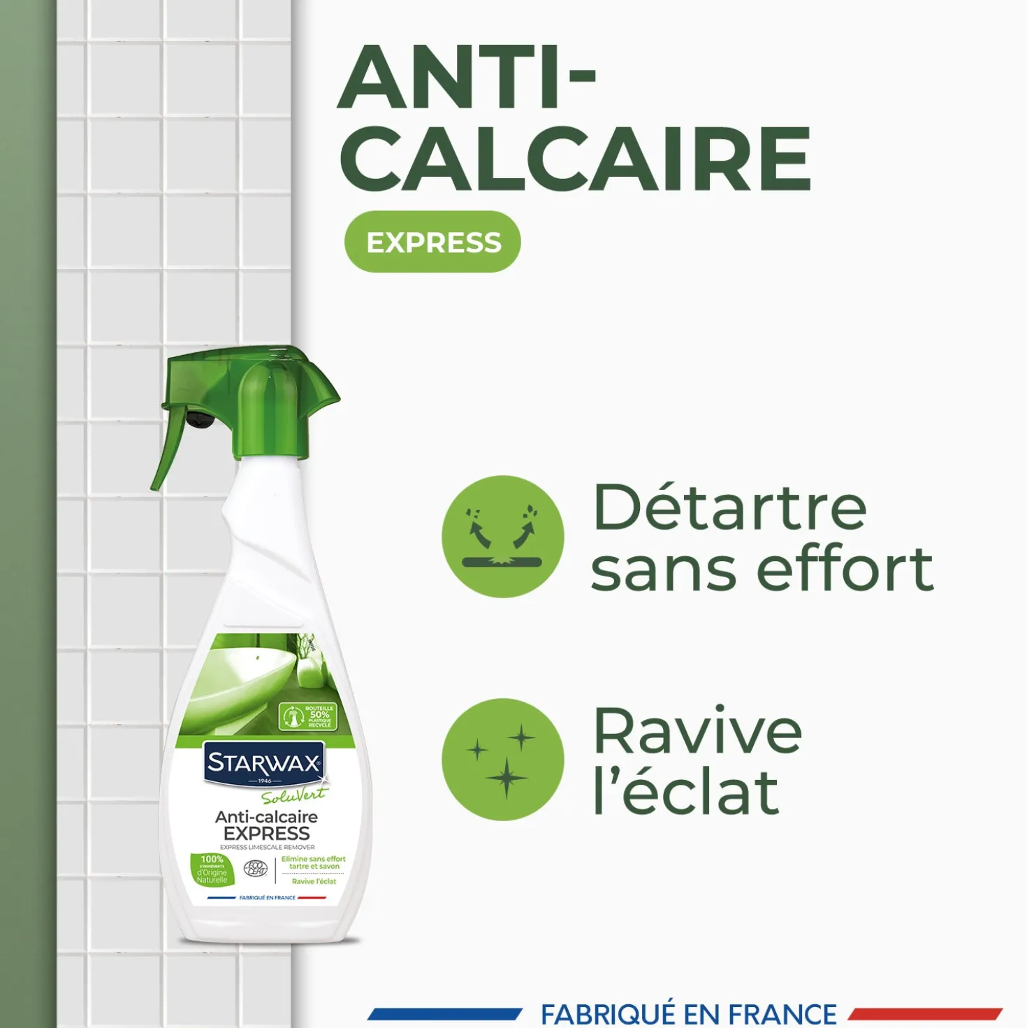 Anti-calcaire express pour salle de bains