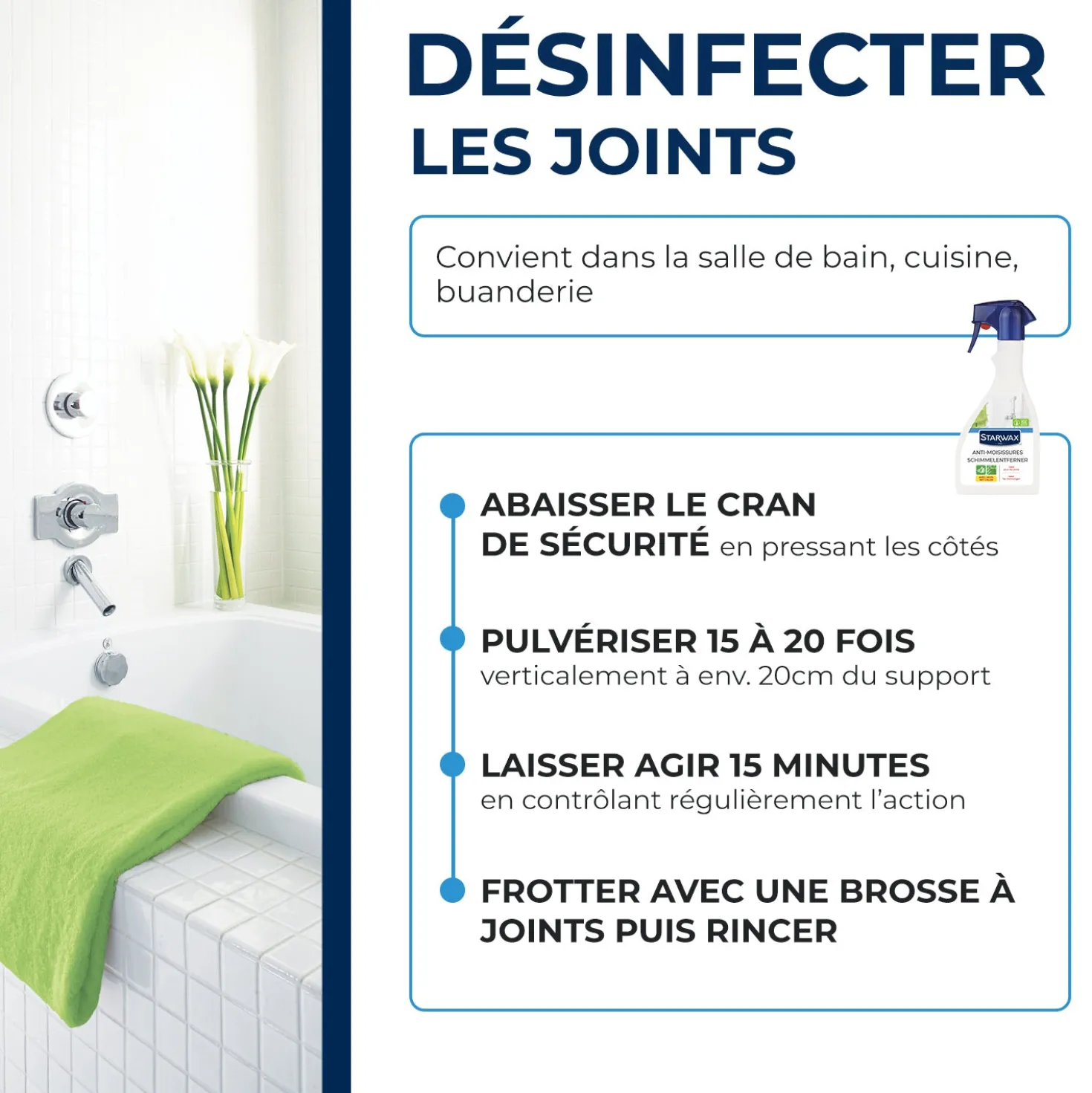 Anti-moisissures pour joints et salle de bains