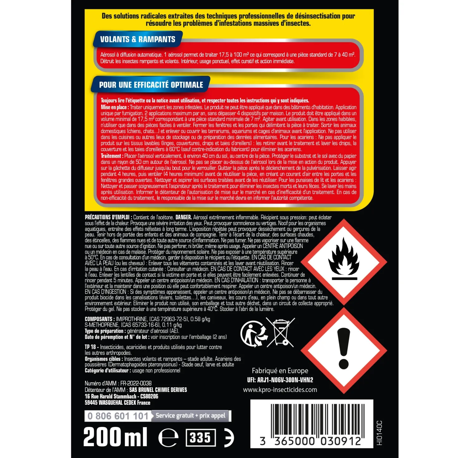 Aérosol diffusion automatique tous insectes