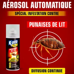 Aérosol diffusion automatique punaises de lit