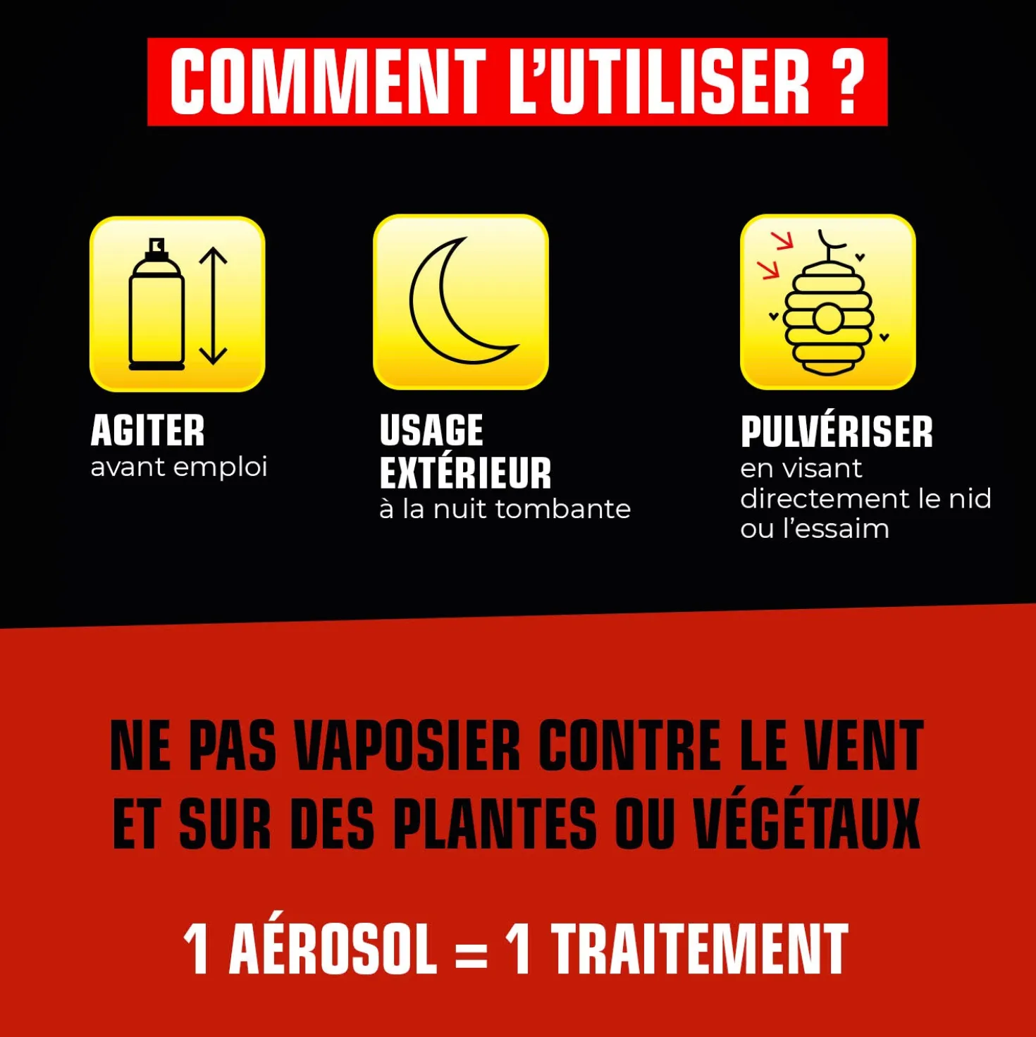 Aérosol foudroyant choc nids de guêpes et frelons