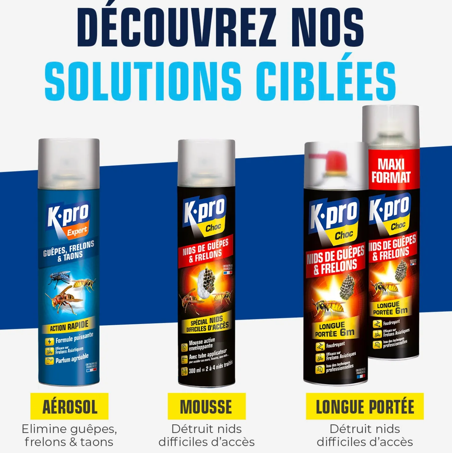 Aérosol foudroyant choc nids de guêpes et frelons
