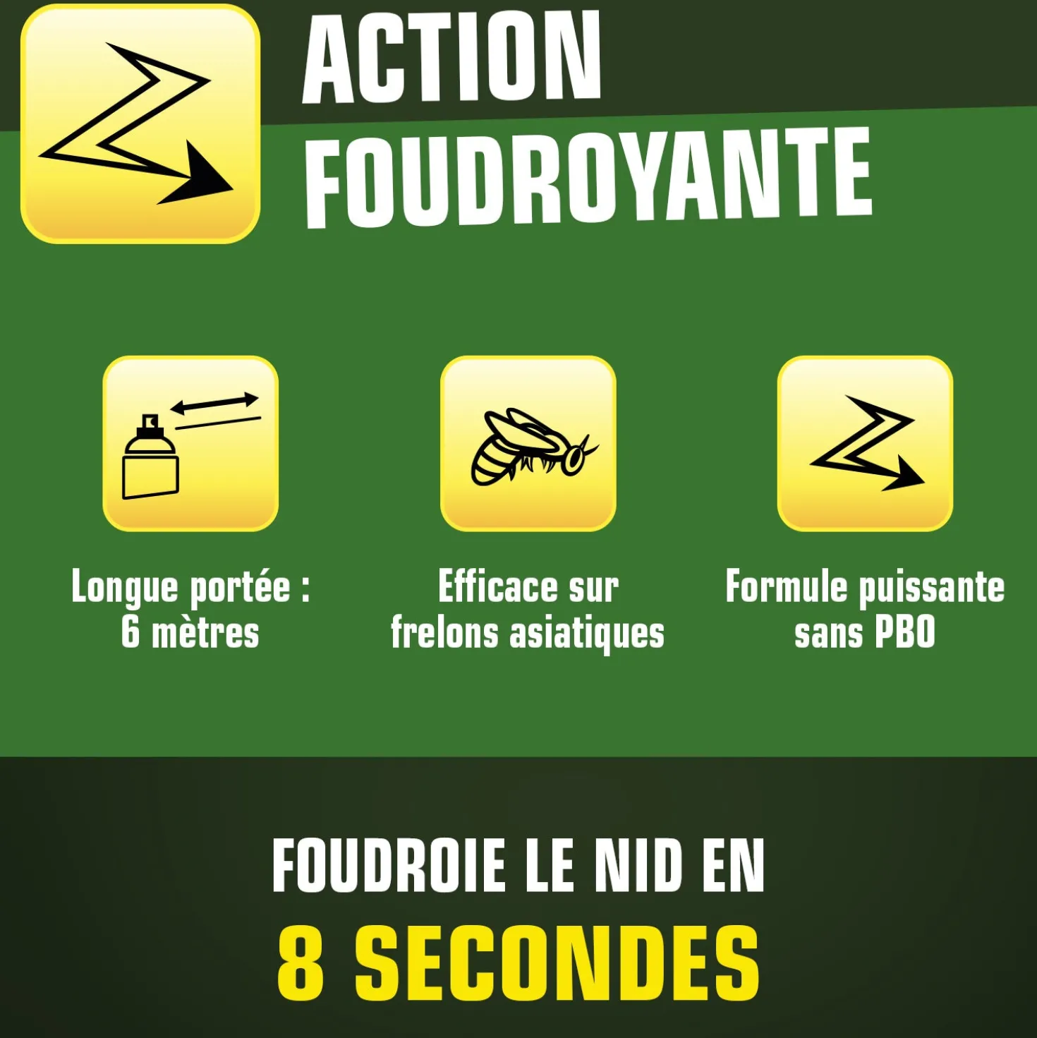 Aérosol foudroyant nids de guêpes et frelons