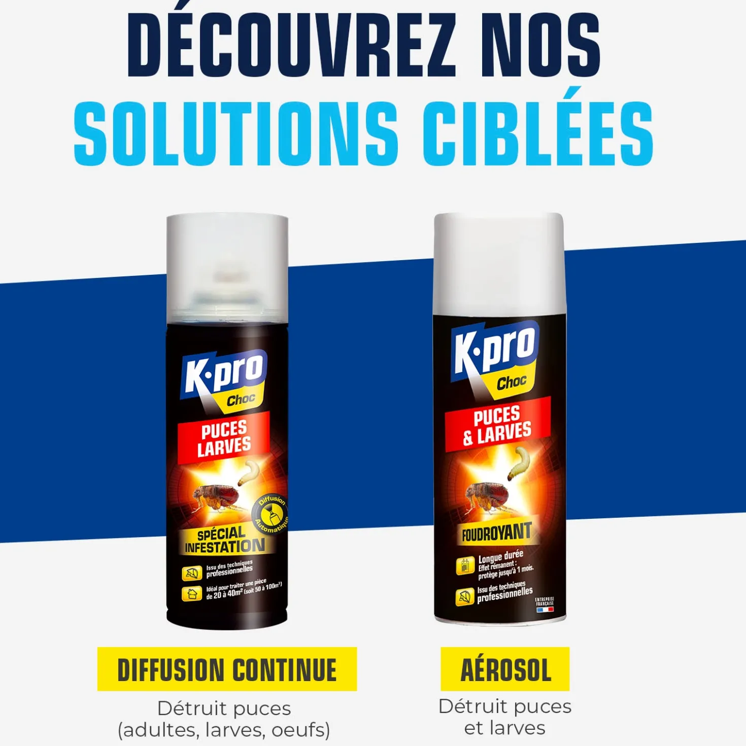 Aérosol foudroyant puces et larves