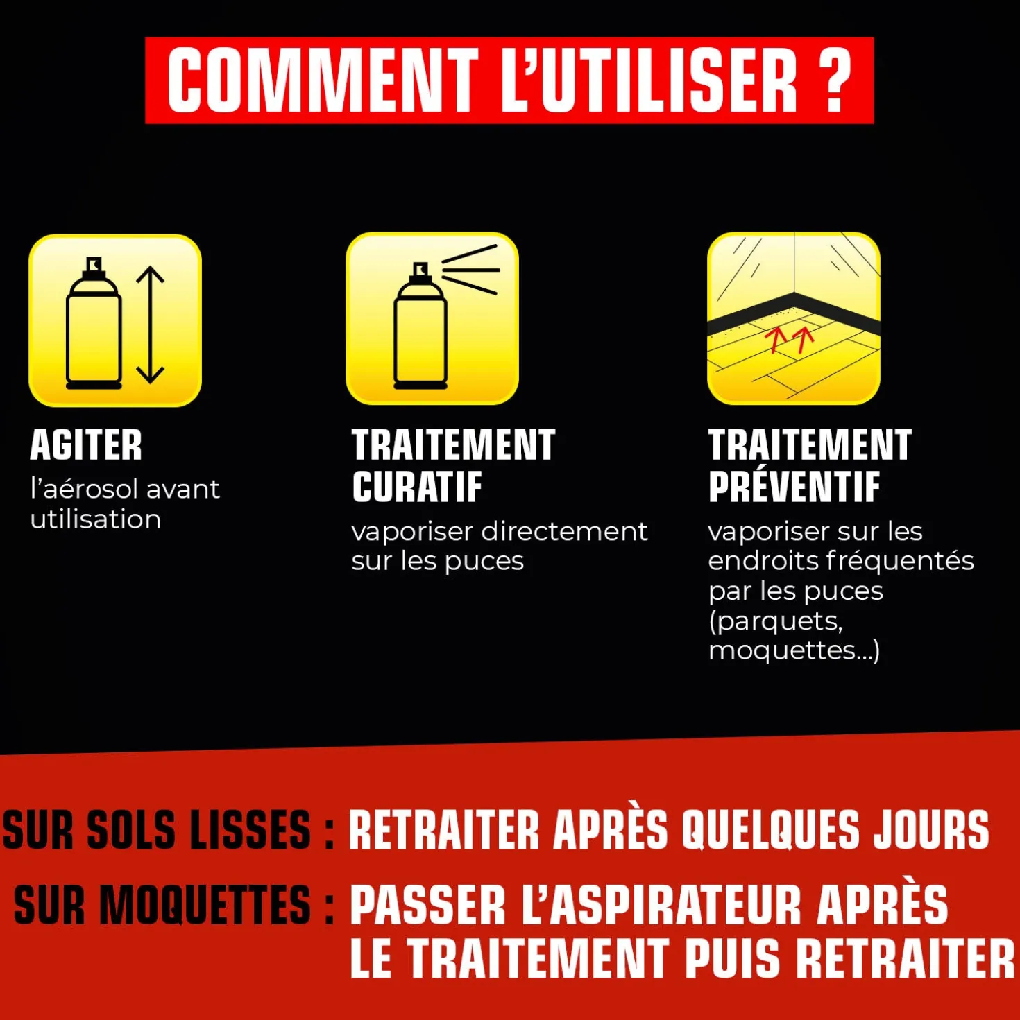 Aérosol foudroyant puces et larves