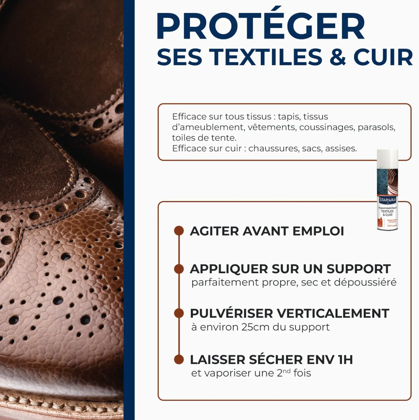 Aérosol Imperméabilisant Textiles et Cuir