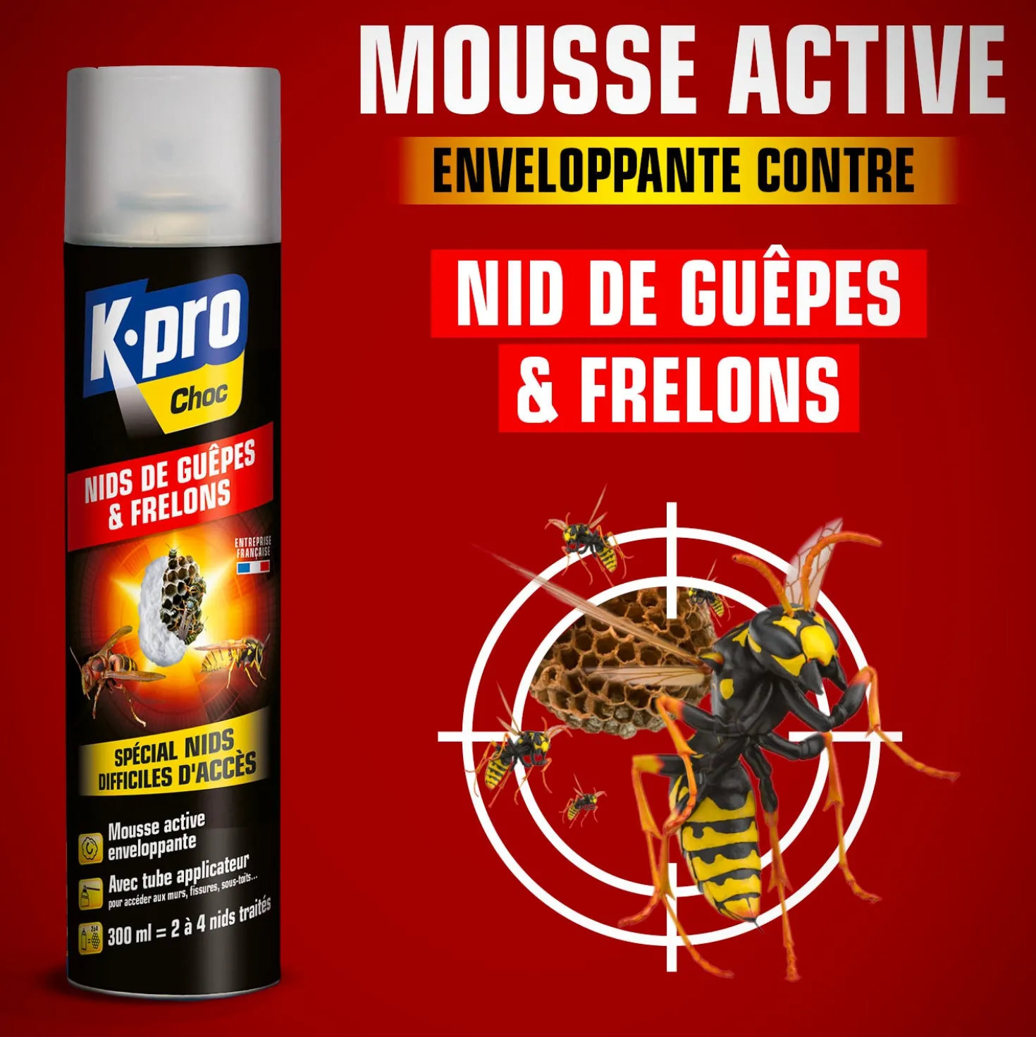 Aérosol nids de guêpes et frelons