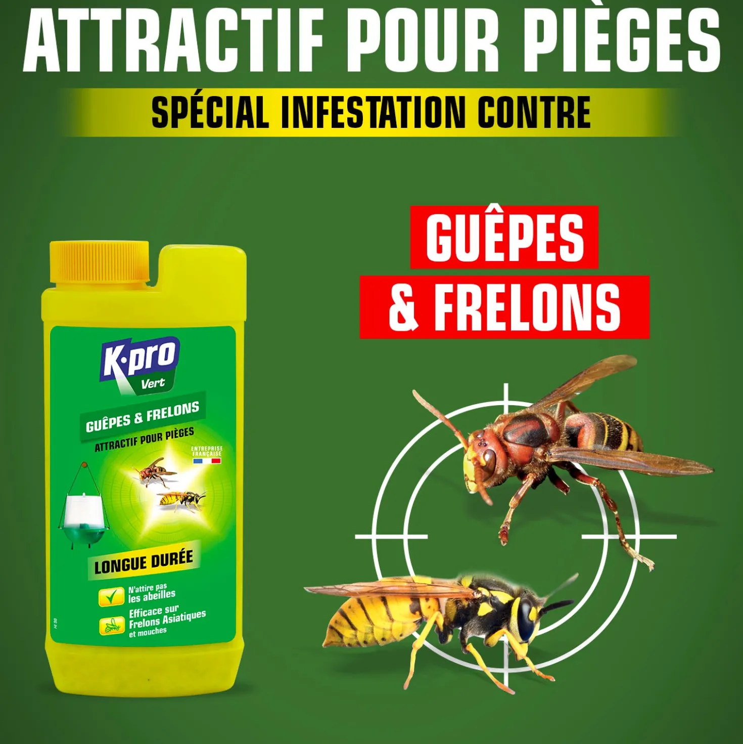 Attractif piège à guêpes et frelons