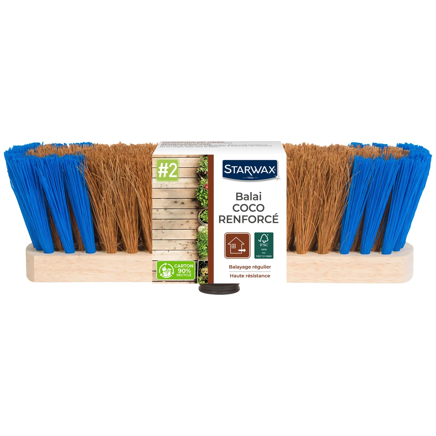 Balai coco renforcé pour sols extérieurs FSC®