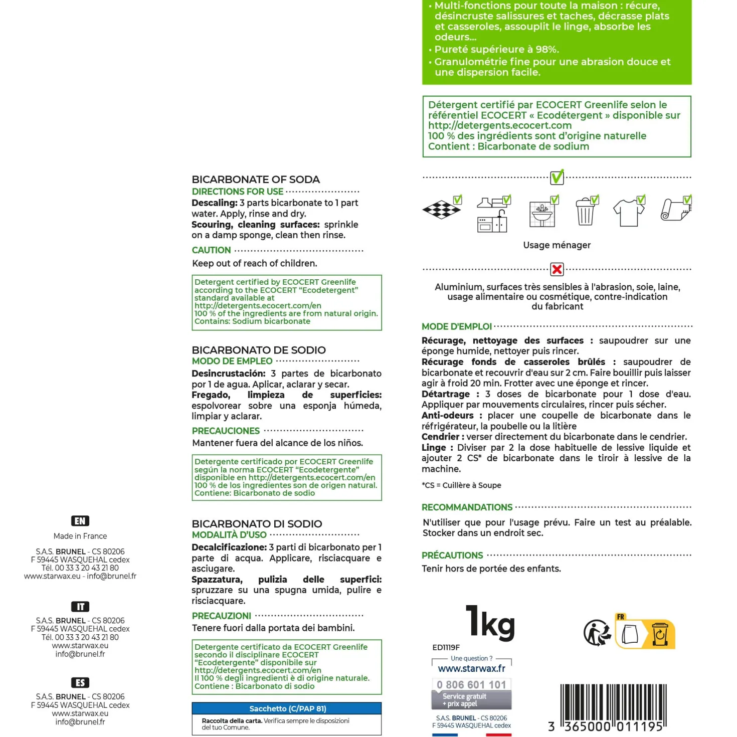 Bicarbonate de soude ménager