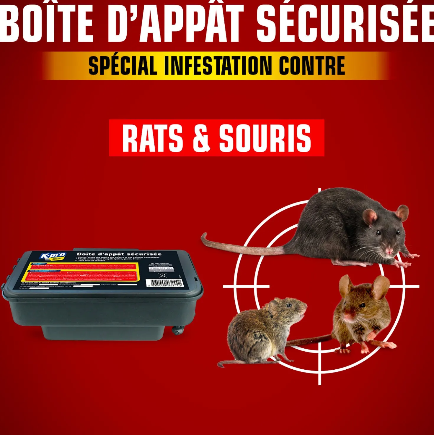 Boite appât sécurisée vide contre rats et souris