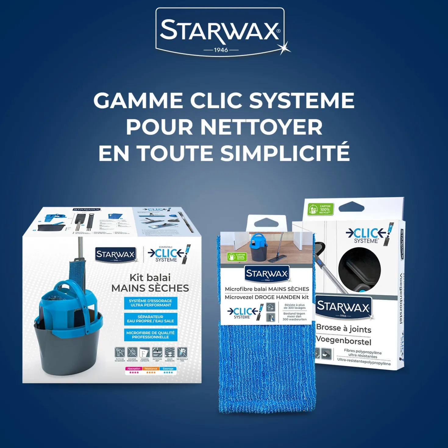 Brosse à joints Clic système