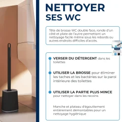 Brosse WC en silicone avec support mural