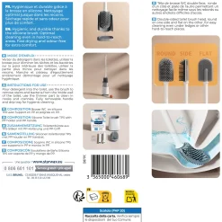 Brosse WC en silicone avec support mural