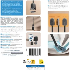 Brosse WC en silicone avec support mural
