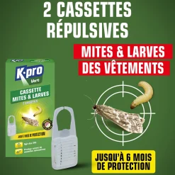 Cassettes répulsives mites des vêtements