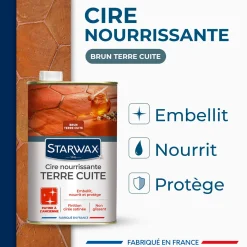 Cire nourrissante (patine à l'ancienne) pour tomettes et terres cuites