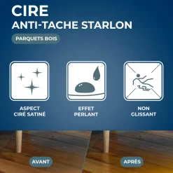 Cire Starlon anti-tache pour parquets cirés