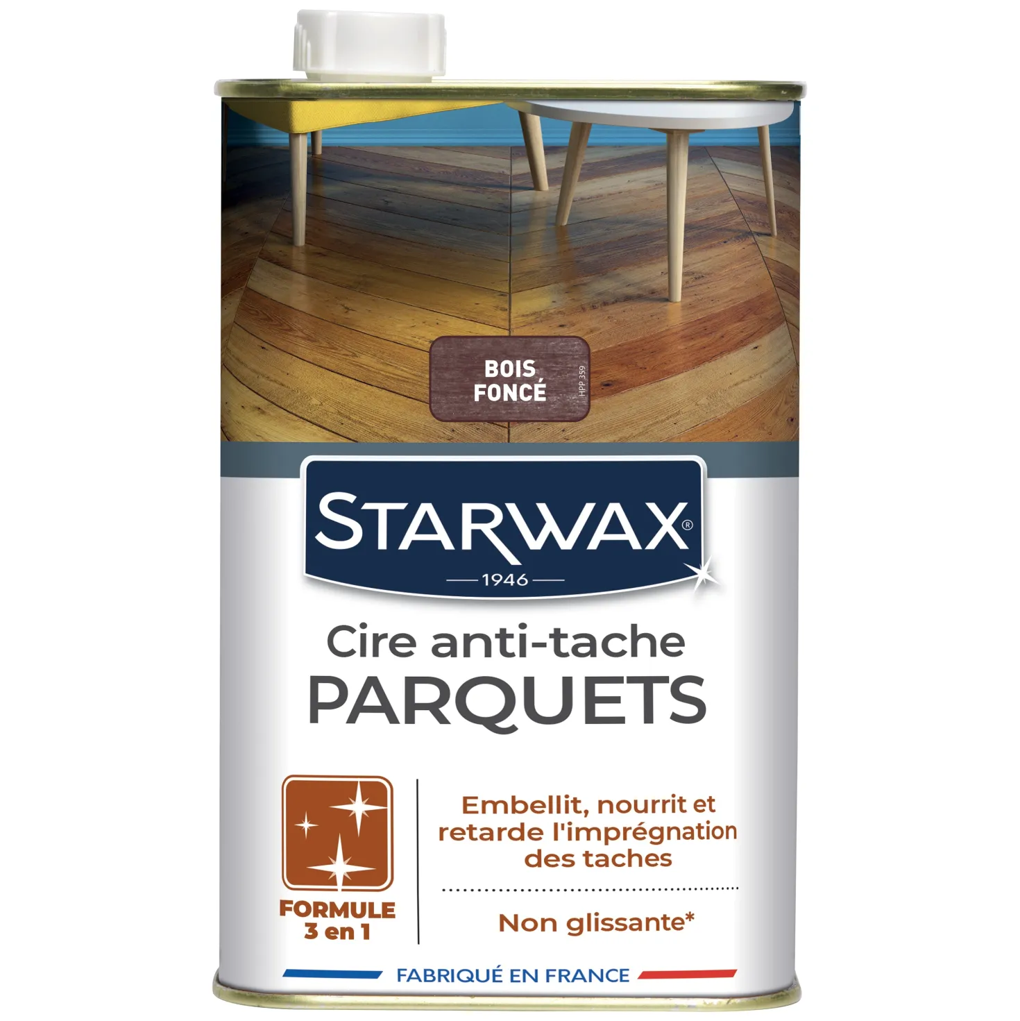 Cire Starlon anti-tache pour parquets cirés