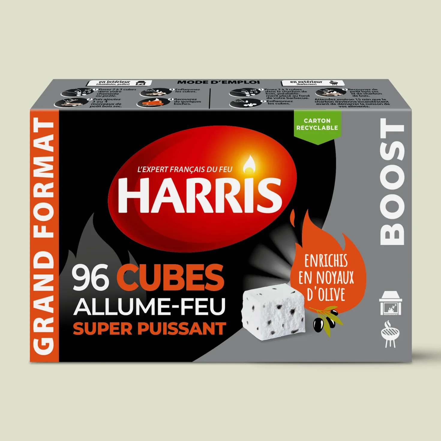 96 cubes allume feu super puissant