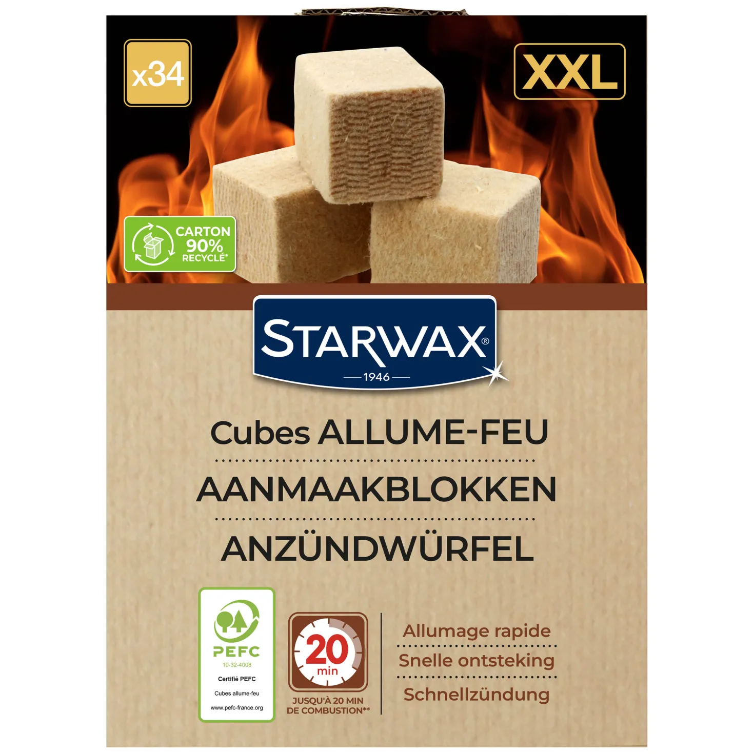 Cubes allume feu XXL PEFC