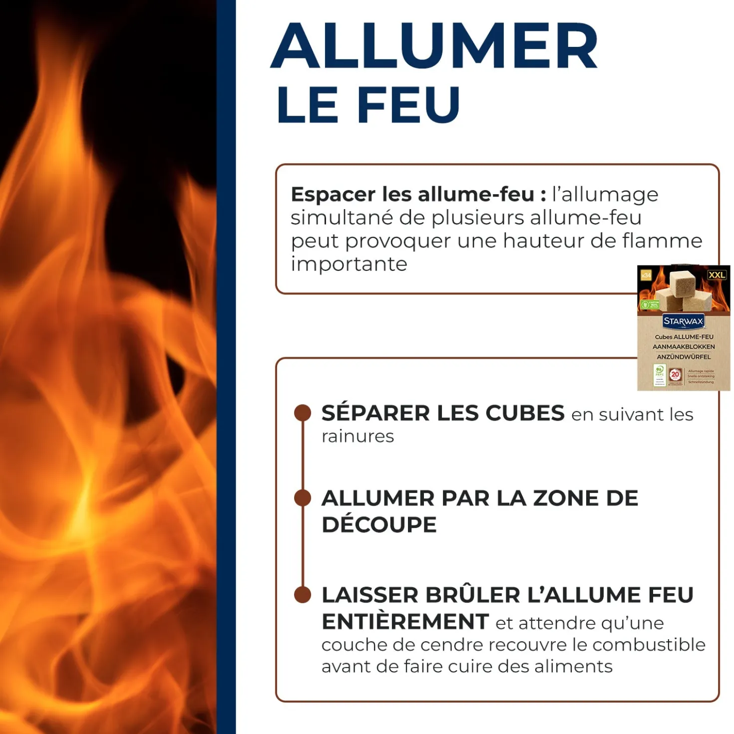Cubes allume feu XXL PEFC