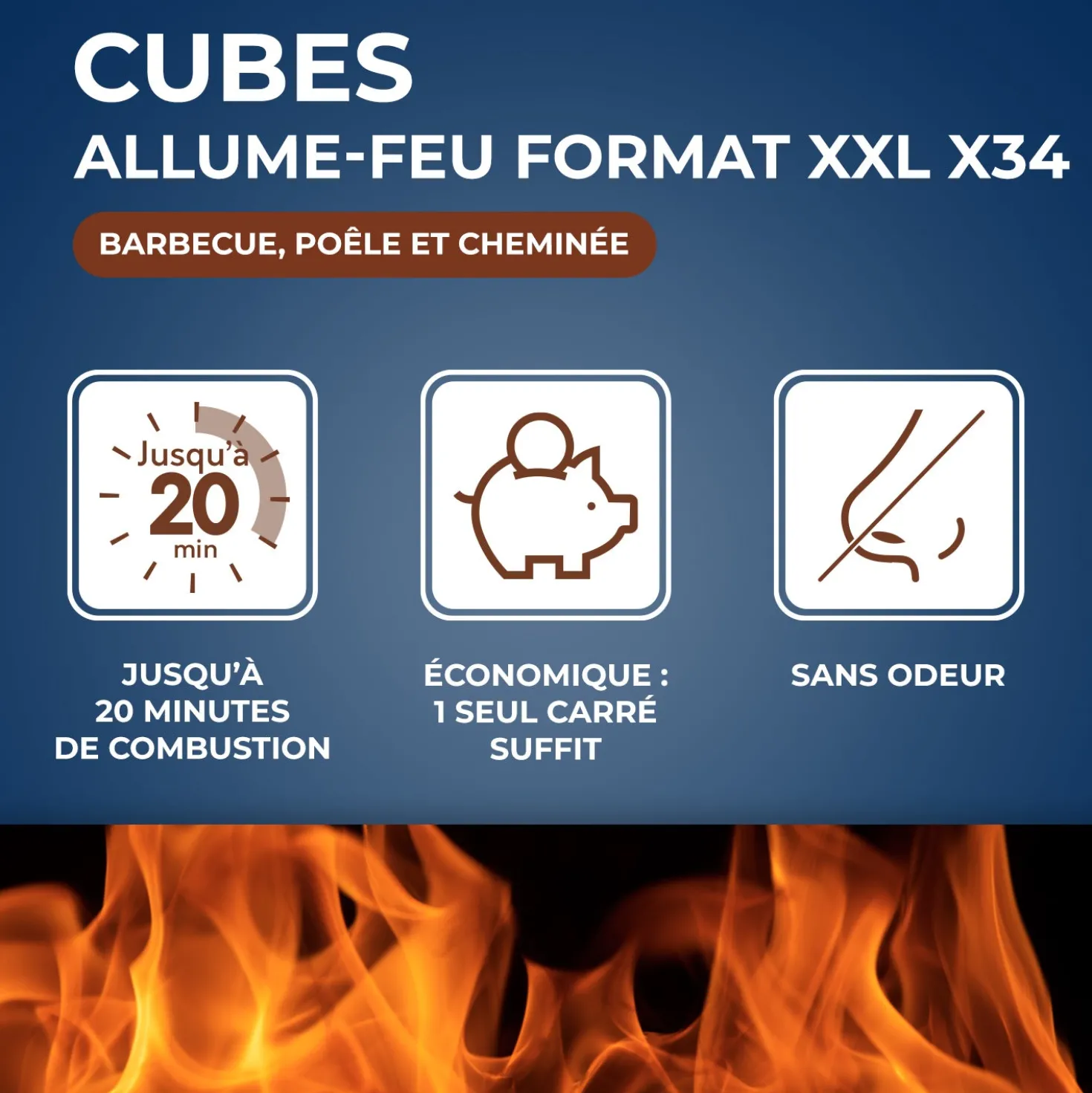 Cubes allume feu XXL PEFC