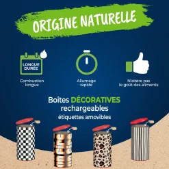 Cylindre Rouleaux allume feu 100% végétal
