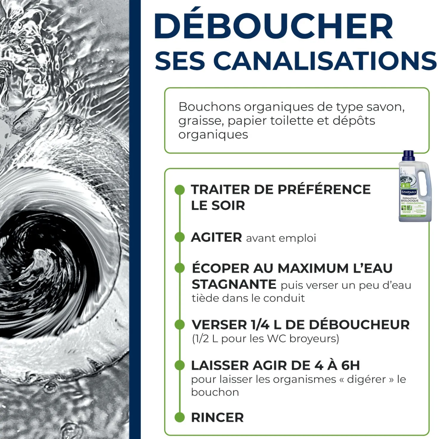 Déboucheur biologique pour canalisations