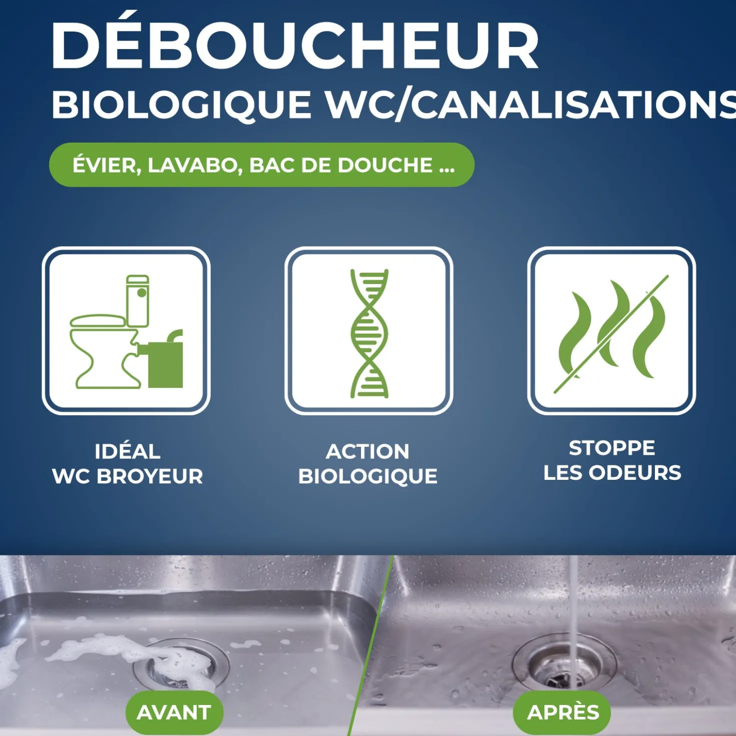 Déboucheur biologique pour canalisations