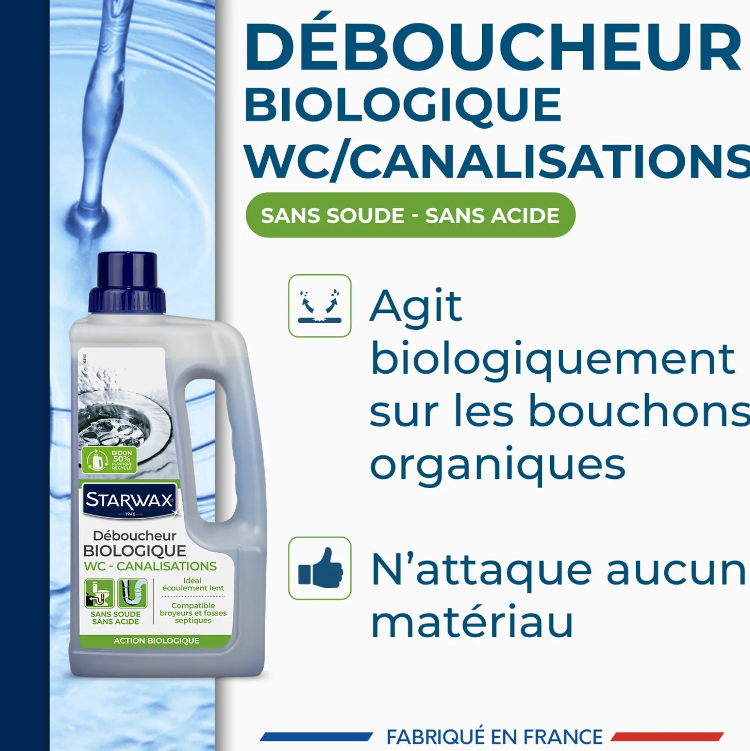 Déboucheur biologique pour canalisations