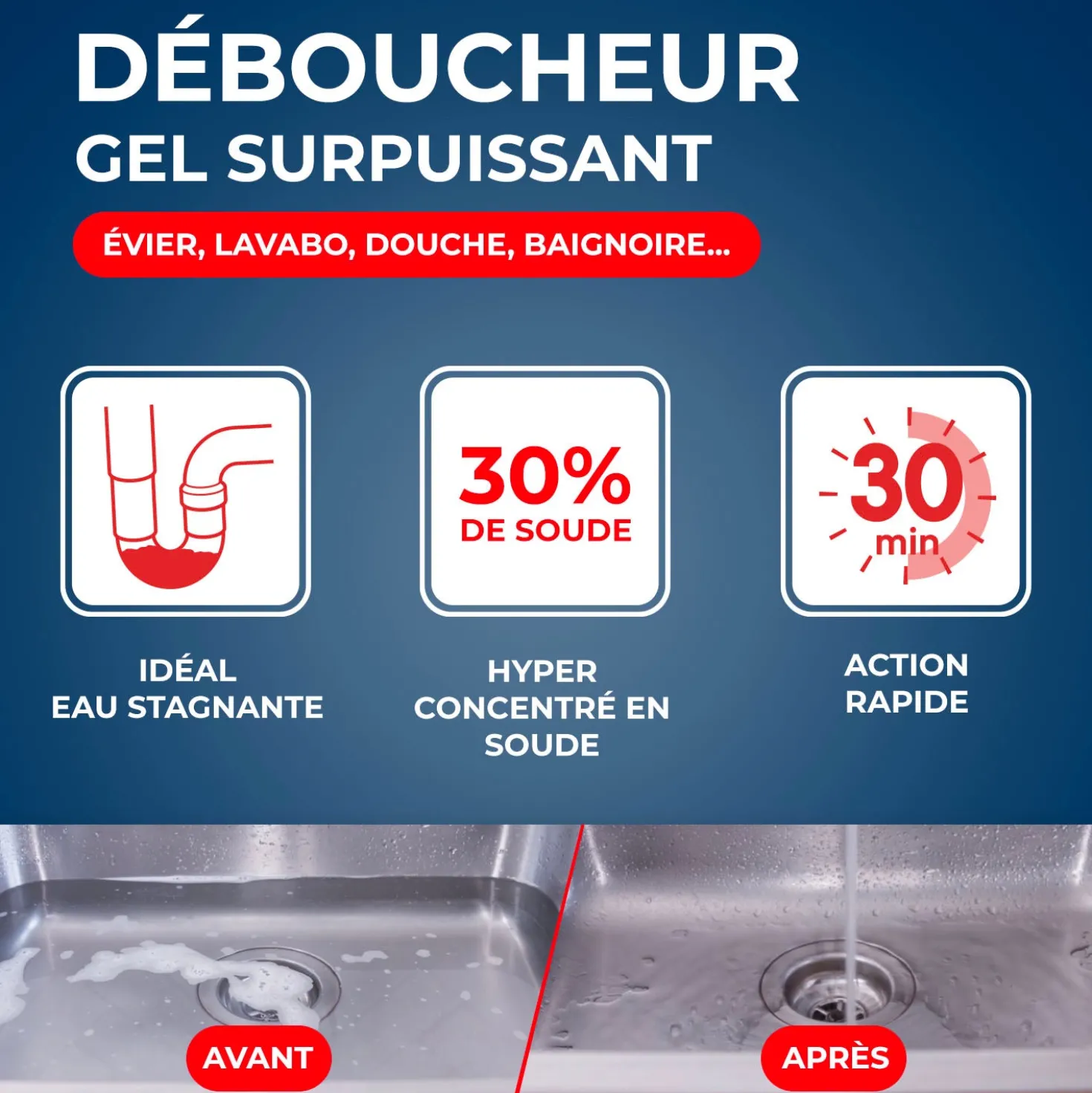 Déboucheur gel pour canalisations