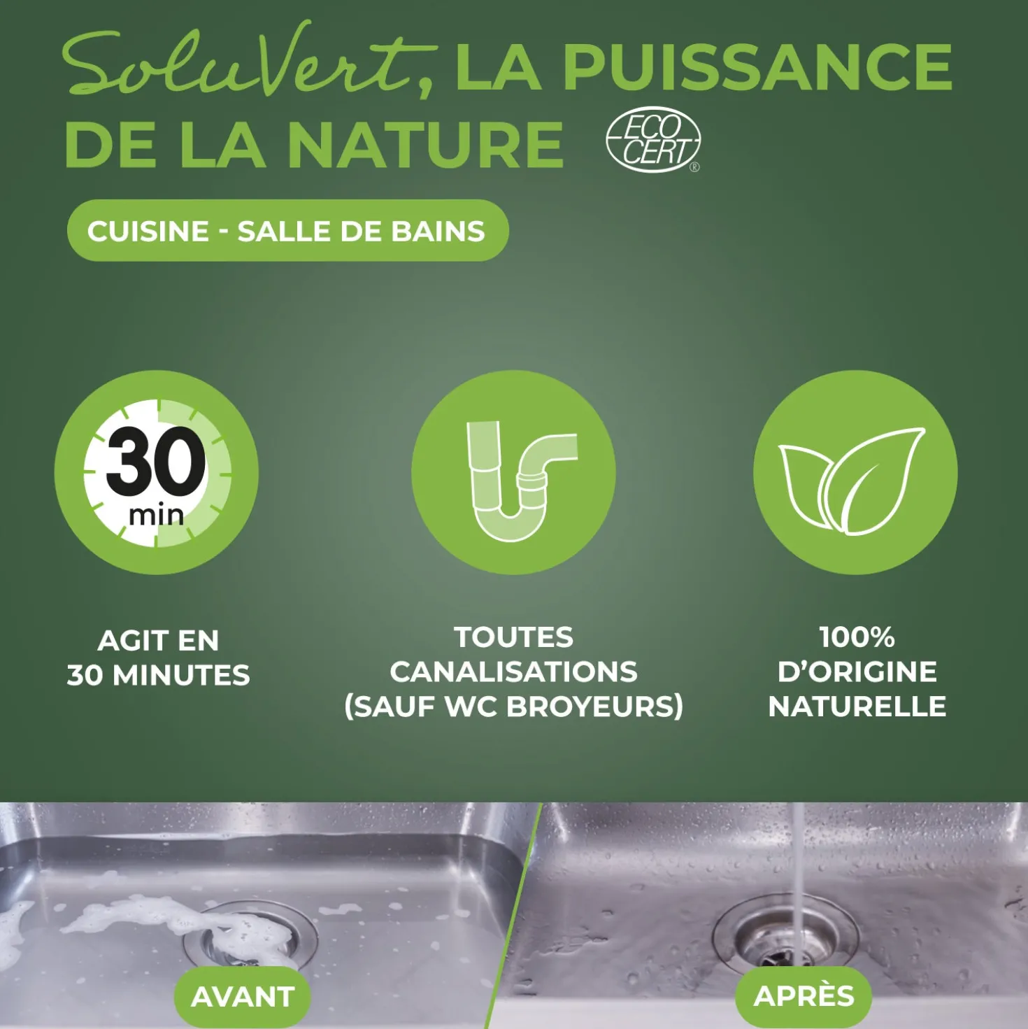 Déboucheur suractif cuisine - salle de bains