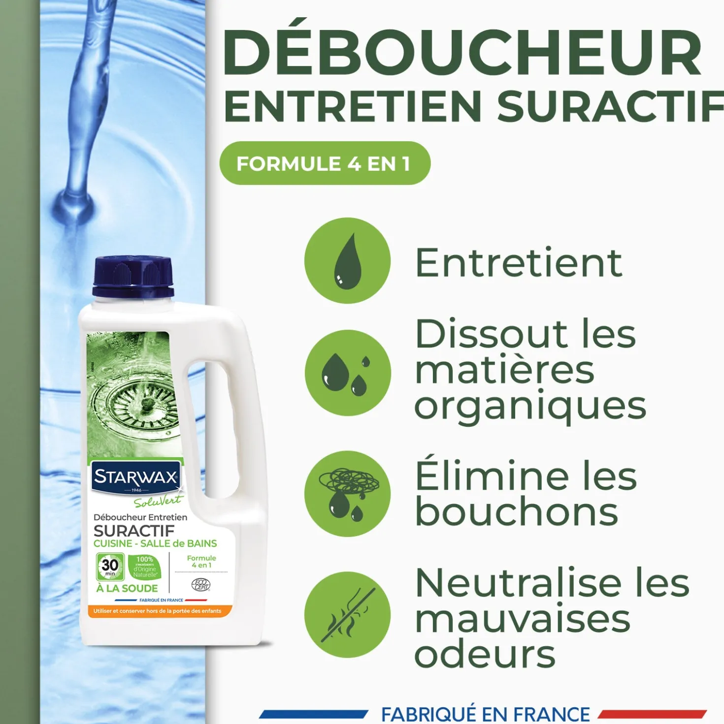 Déboucheur suractif cuisine - salle de bains