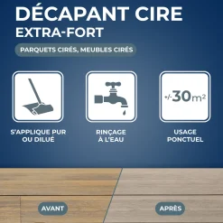 Décapant cire pour parquets cirés