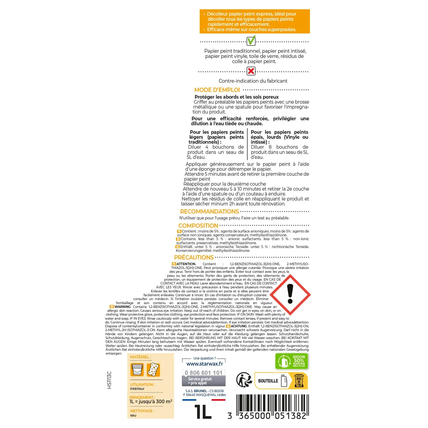Décolleur Express papier peint 1L