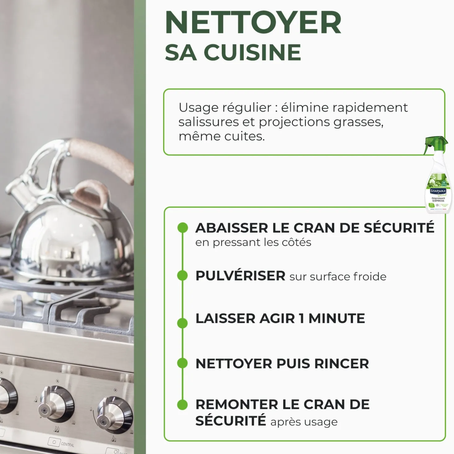 Dégraissant express pour cuisines
