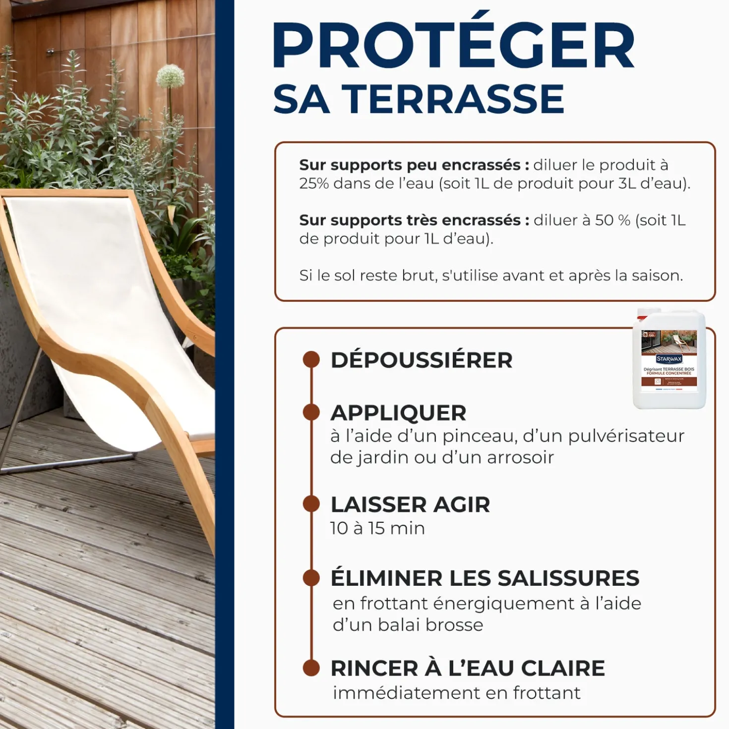 Dégrisant concentré pour terrasse en bois