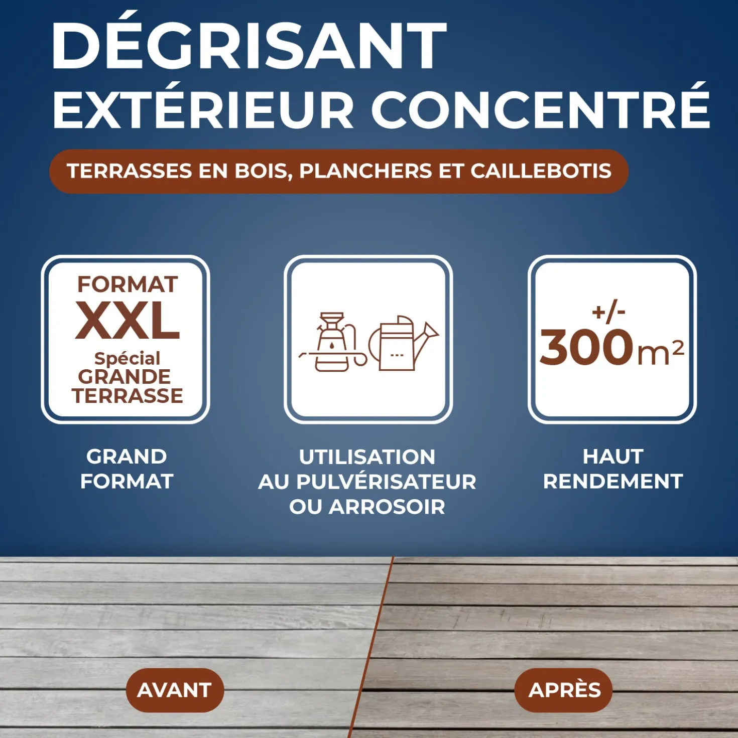 Dégrisant concentré pour terrasse en bois