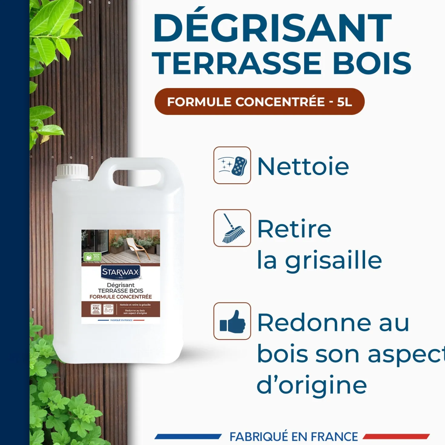 Dégrisant concentré pour terrasse en bois