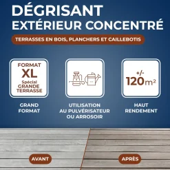 Dégrisant concentré pour terrasse en bois