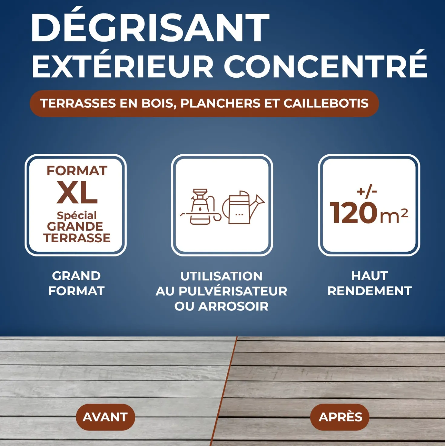 Dégrisant concentré pour terrasse en bois