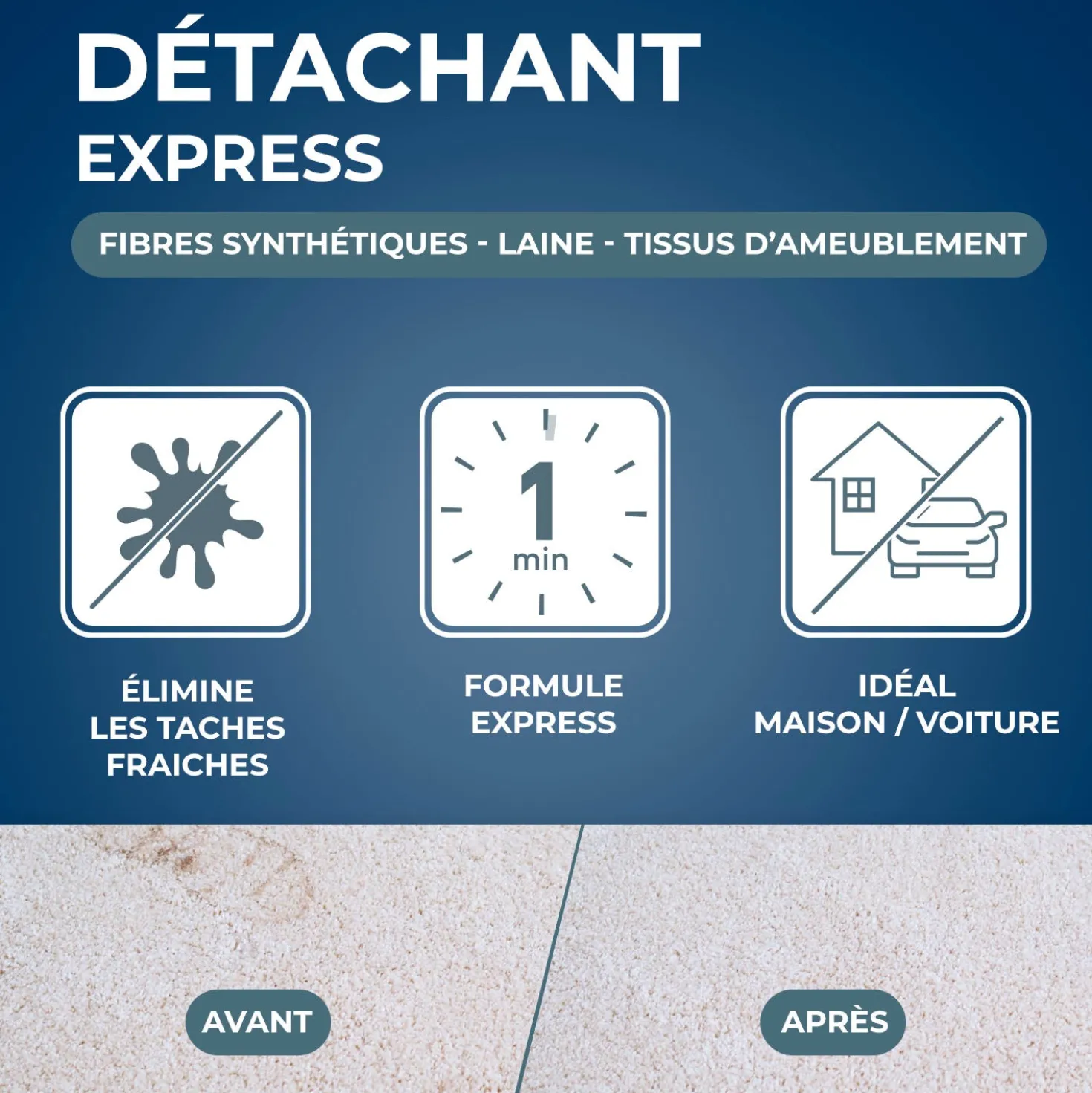 Détachant express pour tapis et moquettes