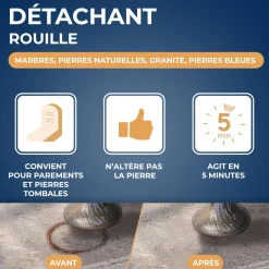Détachant rouille pour marbre et pierres naturelles