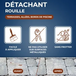 Détachant rouille pour sols extérieurs