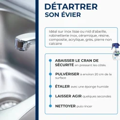 Détartrant dégraissant pour évier
